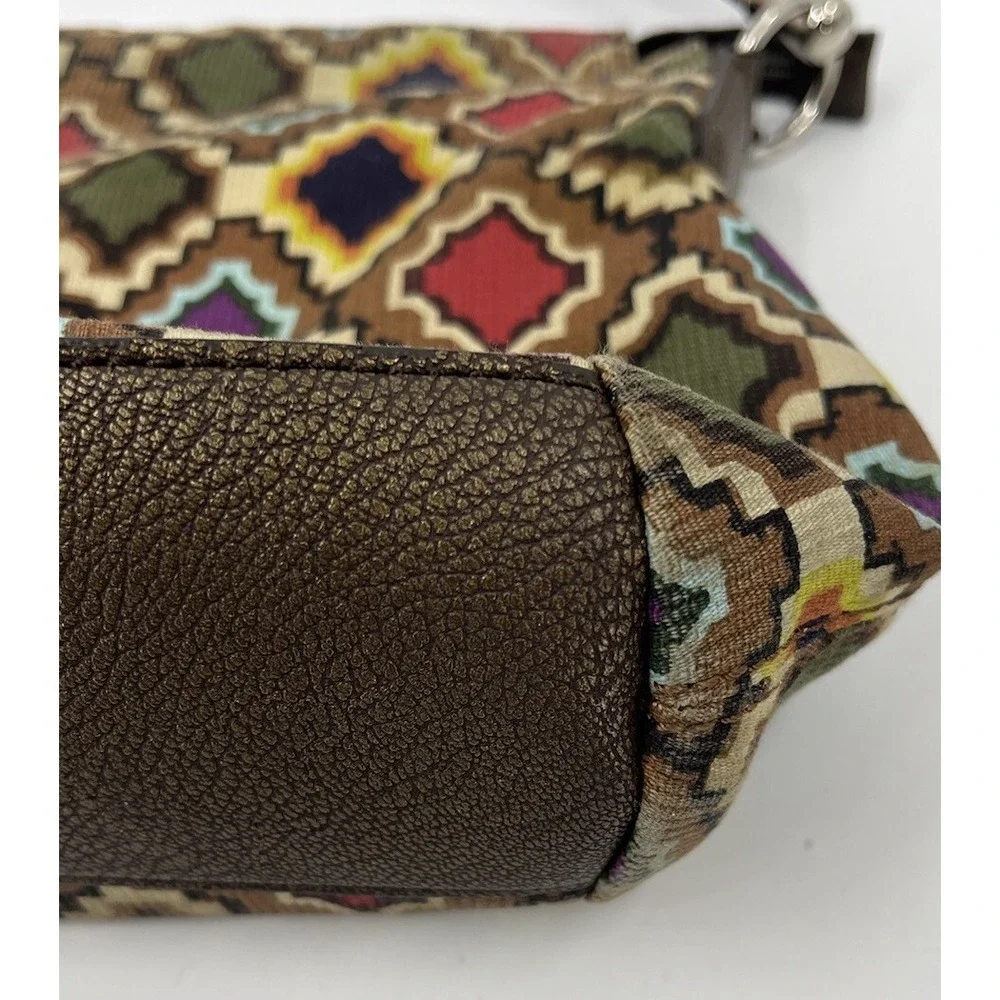 Vintage Relic By Fossil Purse Shoulder Bag Geometric Pattern Studded Strap